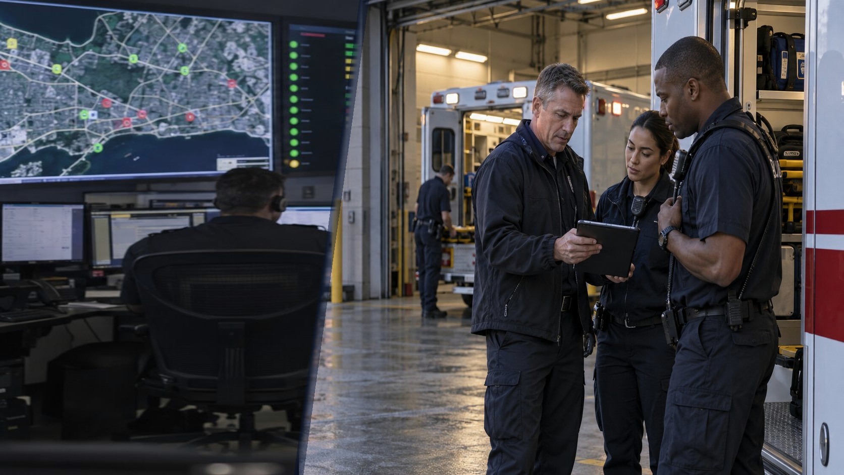 EMS safety leadership connecting command-centre risk signals with field crew safety review