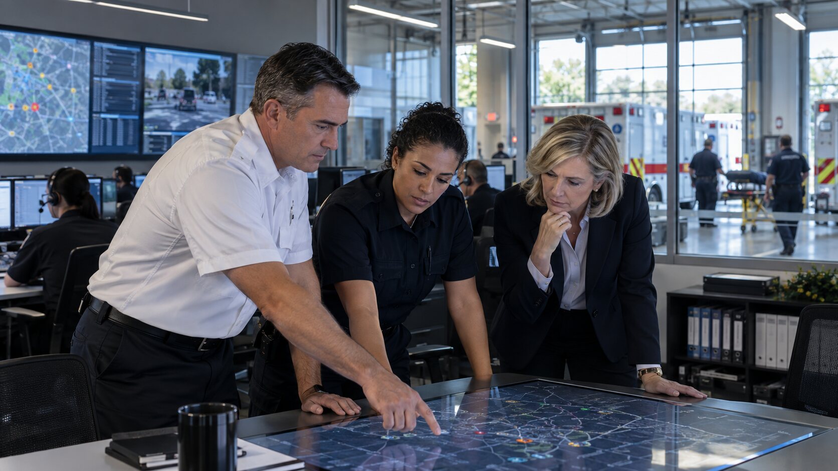 EMS agency leaders connecting operational information across departments
